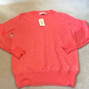 Coral crew neck top!